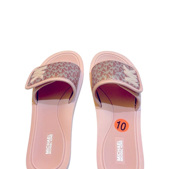 MICHAEL KORS GLITTER MONOGRAM SLIDES - Picture 3 of 4